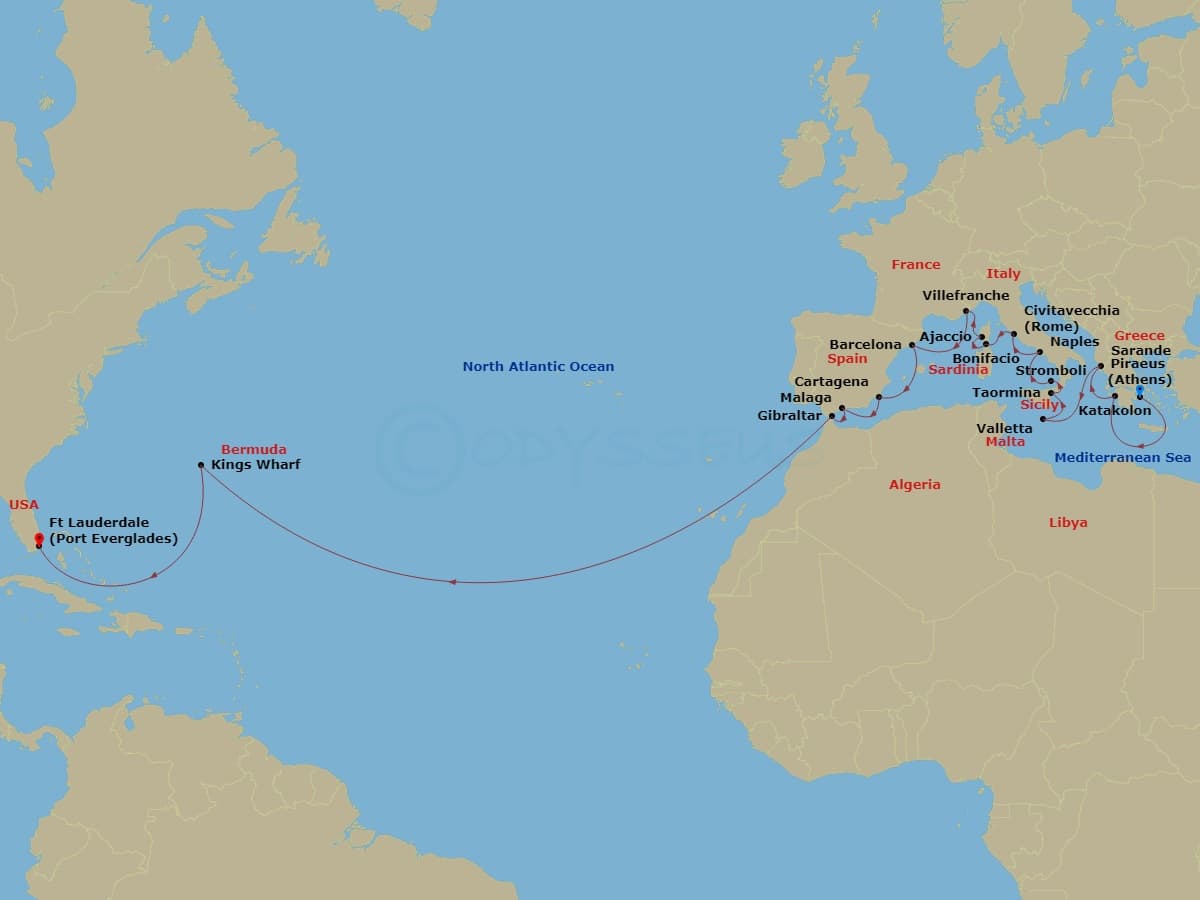 Cruise Itinerary Map