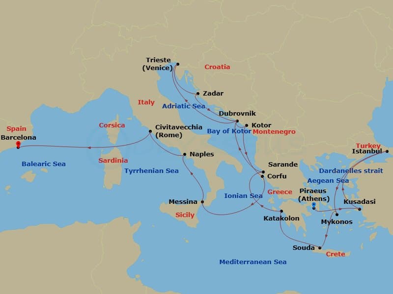 Cruise Itinerary Map
