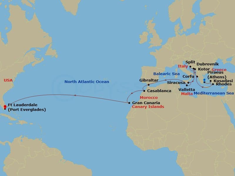 Cruise Itinerary Map