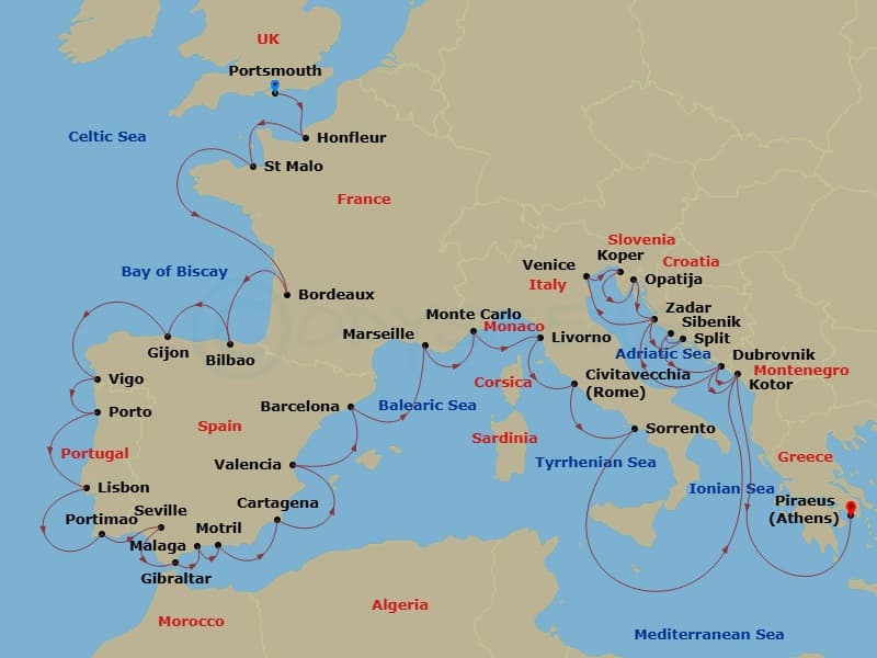 Cruise Itinerary Map