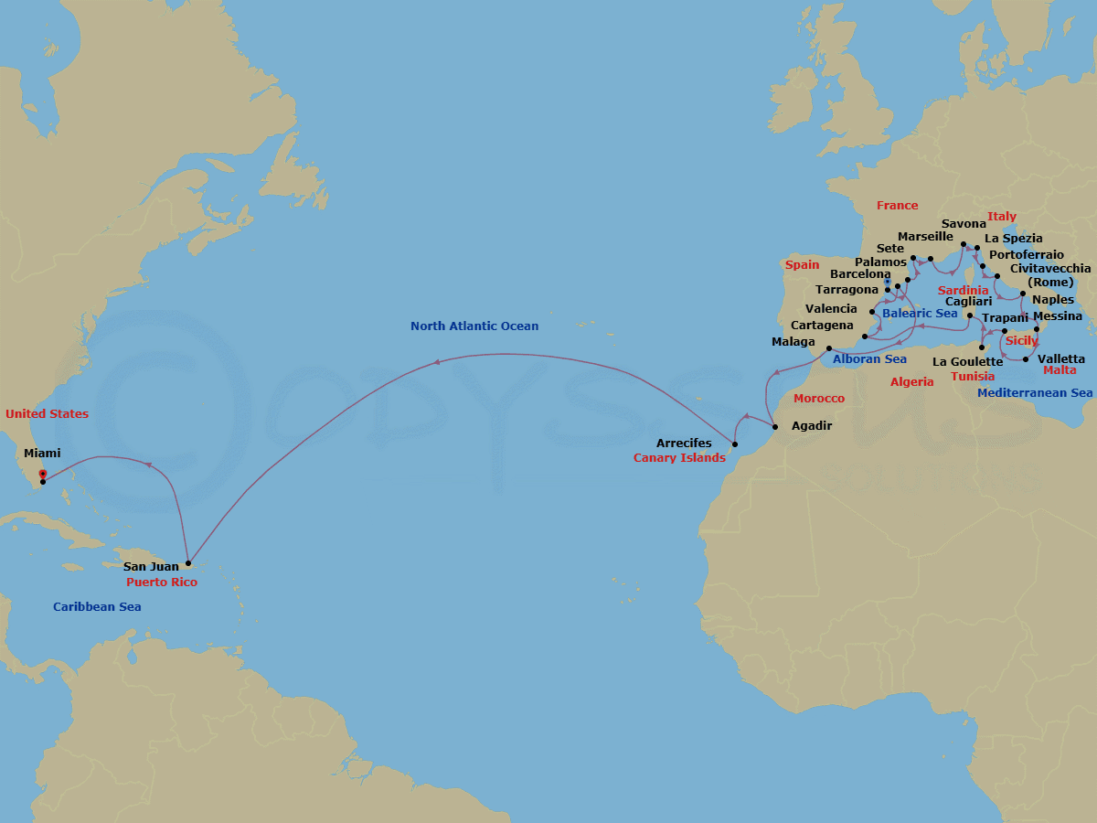 Cruise Itinerary Map