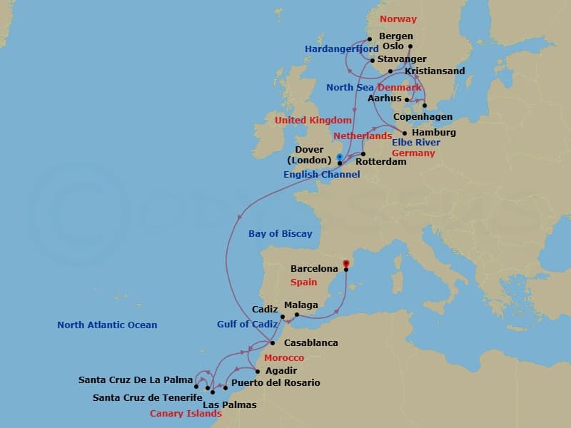 Cruise Itinerary Map