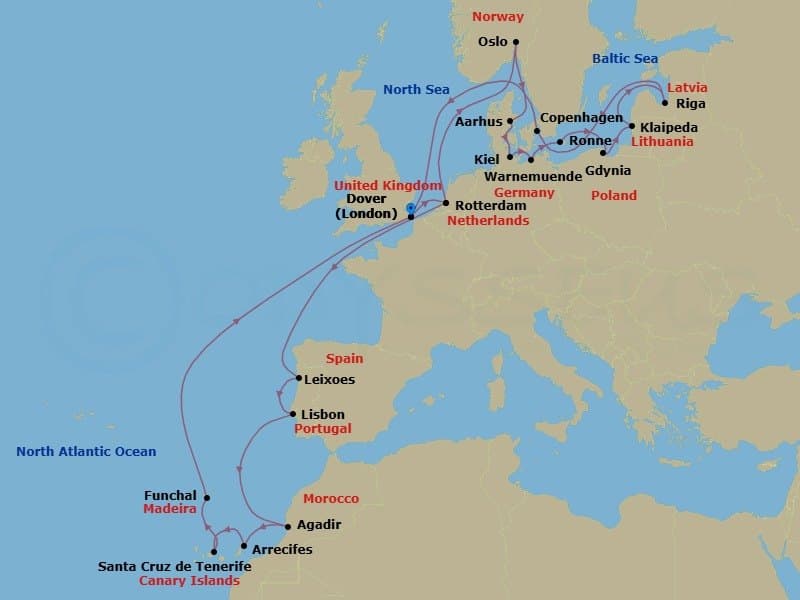 Cruise Itinerary Map