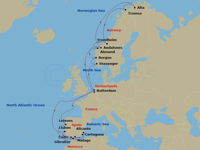 Cruise Itinerary Map