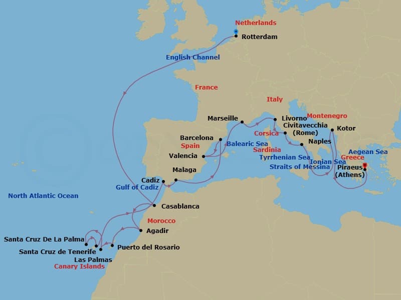 Cruise Itinerary Map
