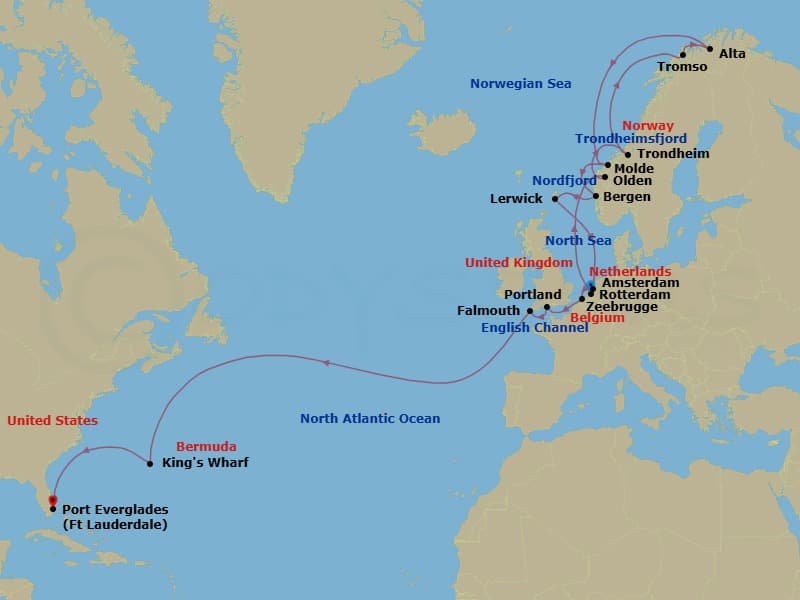 Cruise Itinerary Map