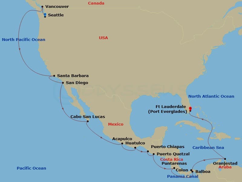 Cruise Itinerary Map