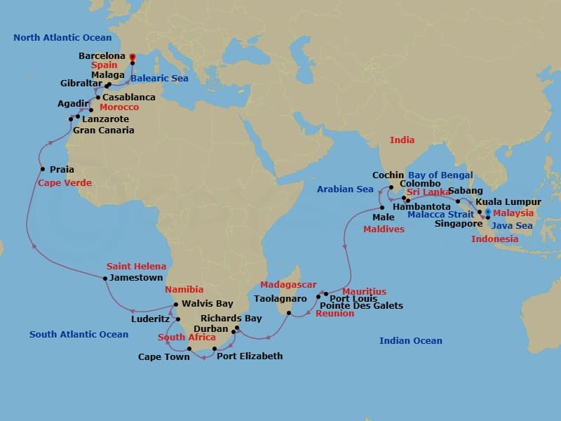 Cruise Itinerary Map
