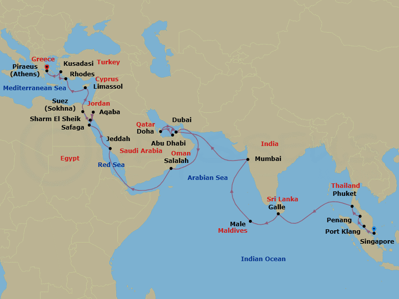 Cruise Itinerary Map