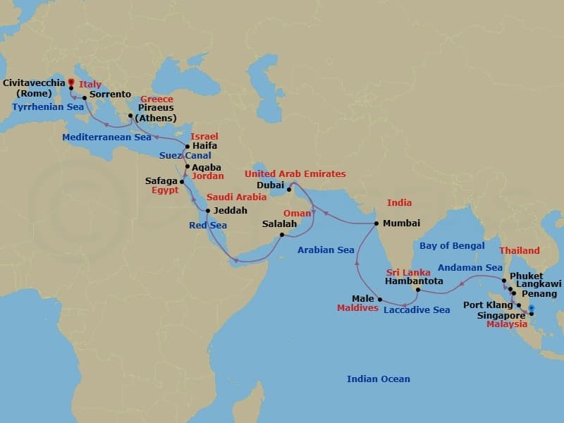 Cruise Itinerary Map