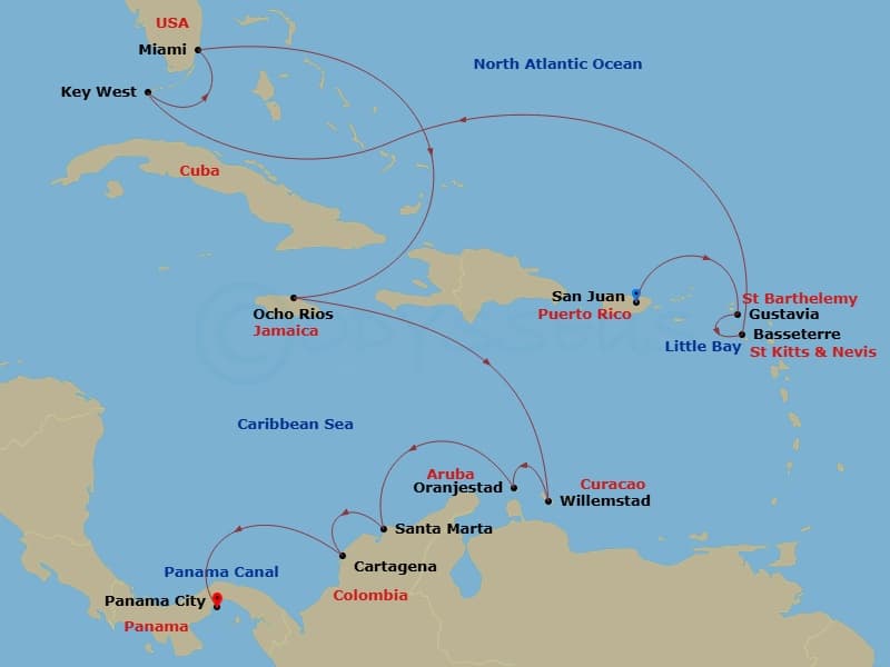 Cruise Itinerary Map