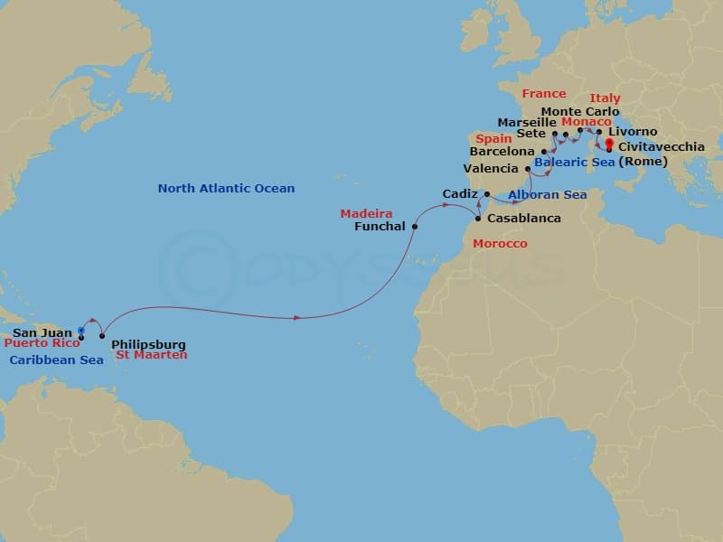 Cruise Itinerary Map