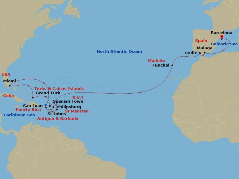 Cruise Itinerary Map