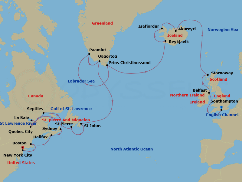 Cruise Itinerary Map