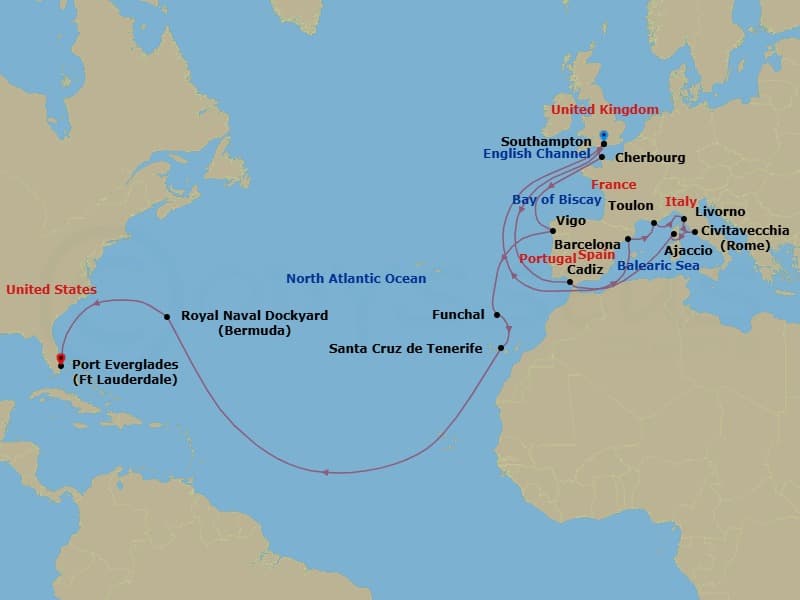 Cruise Itinerary Map