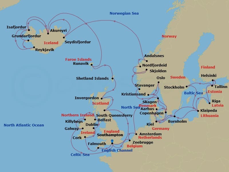 Cruise Itinerary Map