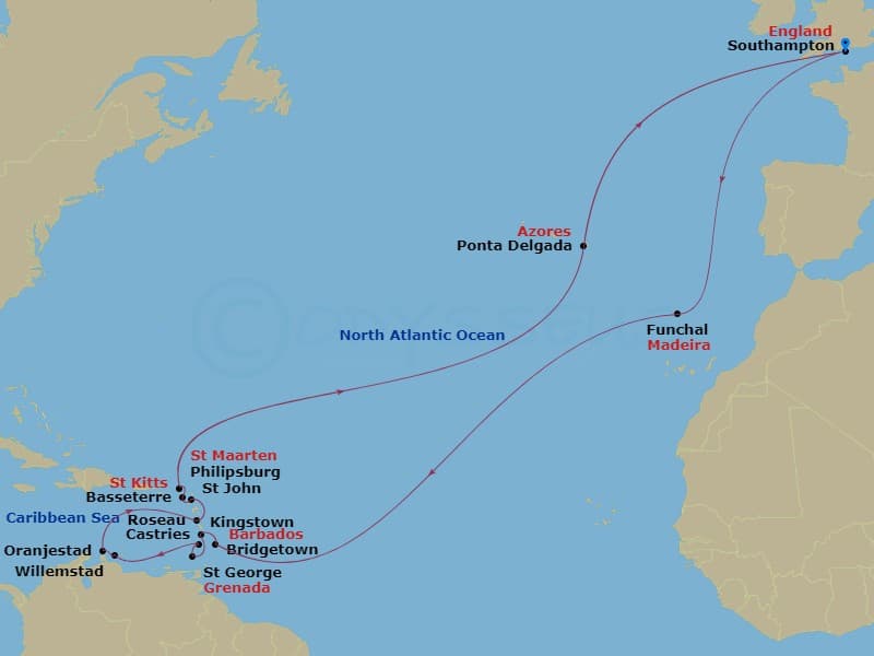 Cruise Itinerary Map