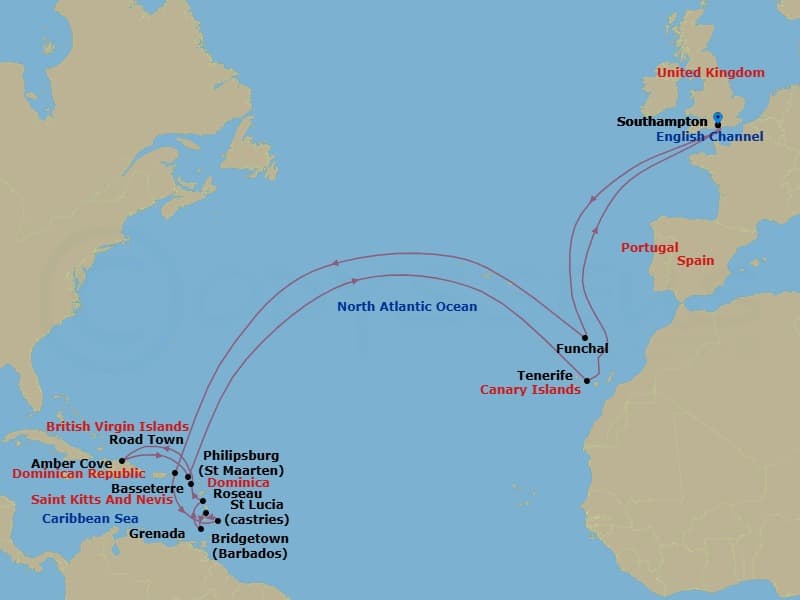 Cruise Itinerary Map