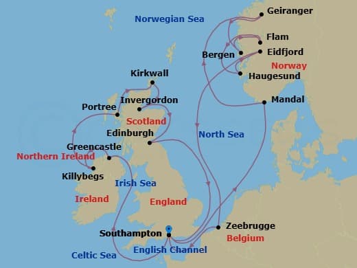 Cruise Itinerary Map