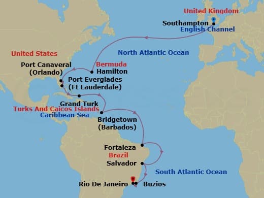 Cruise Itinerary Map
