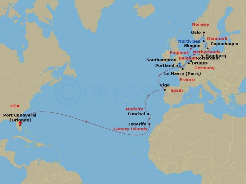 Cruise Itinerary Map