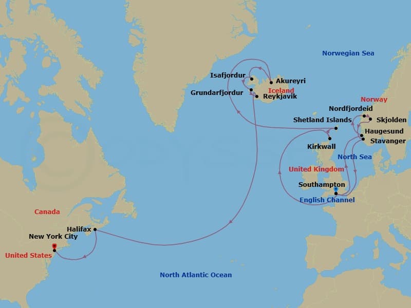 Cruise Itinerary Map