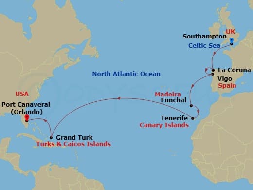 Cruise Itinerary Map