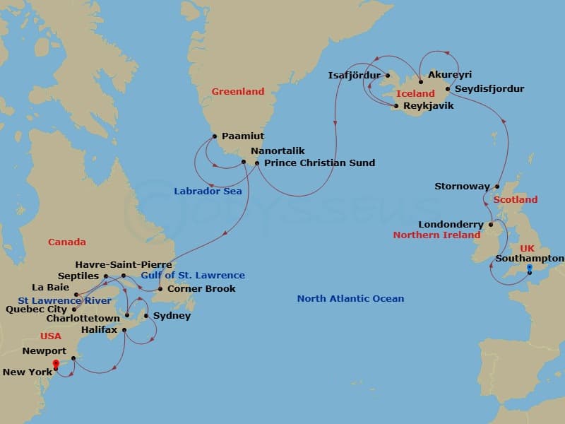 Cruise Itinerary Map