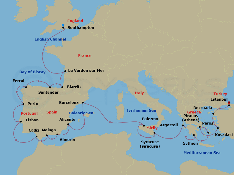 Cruise Itinerary Map