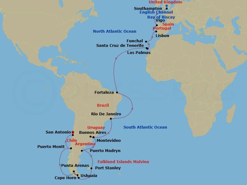 Cruise Itinerary Map