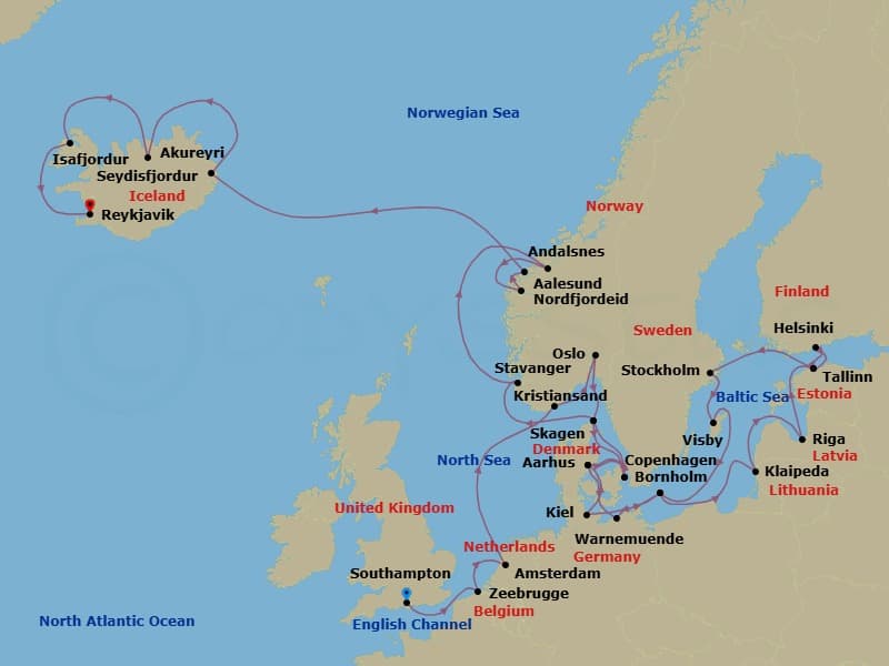 Cruise Itinerary Map