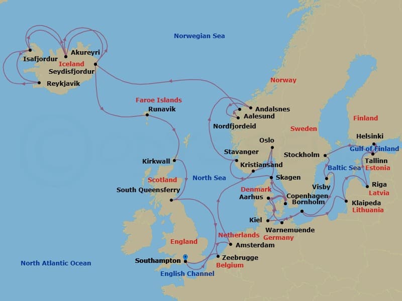 Cruise Itinerary Map