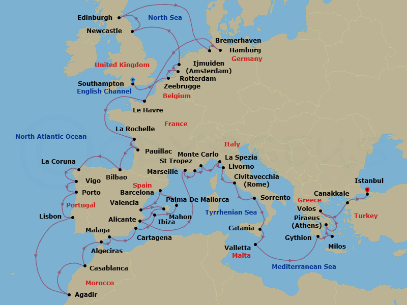 Cruise Itinerary Map