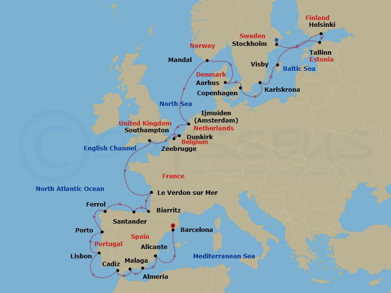 Cruise Itinerary Map
