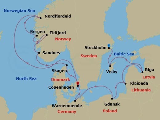 Cruise Itinerary Map