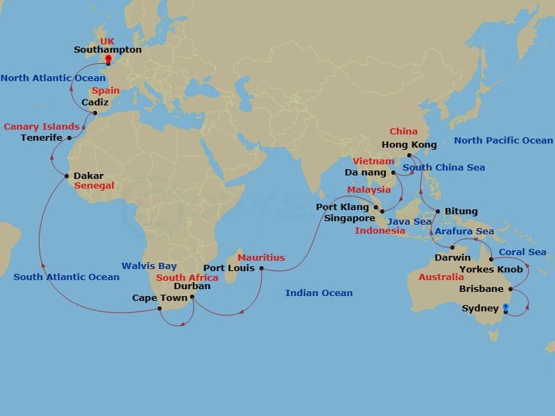 Cruise Itinerary Map