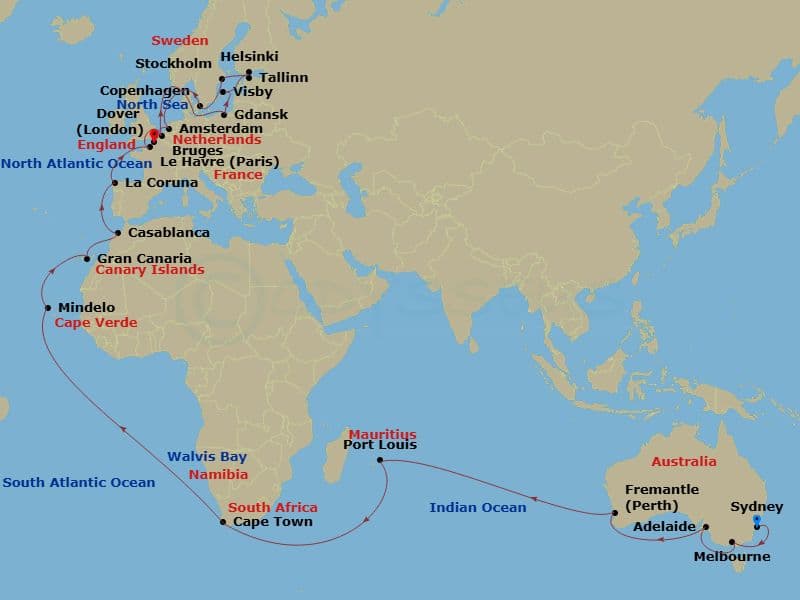 Cruise Itinerary Map