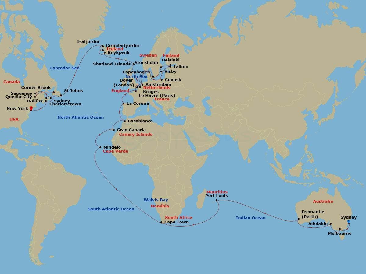 Cruise Itinerary Map