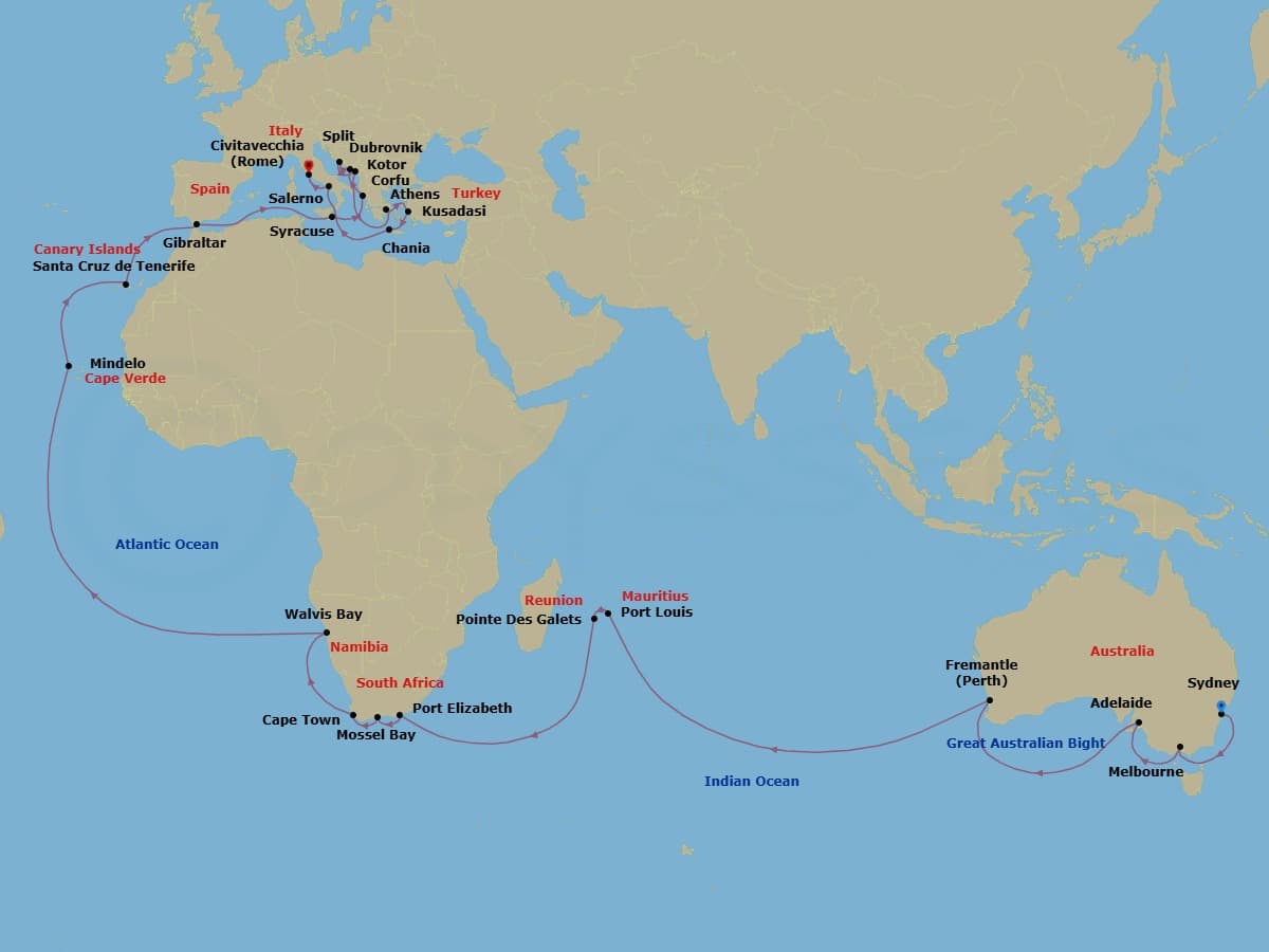 Cruise Itinerary Map