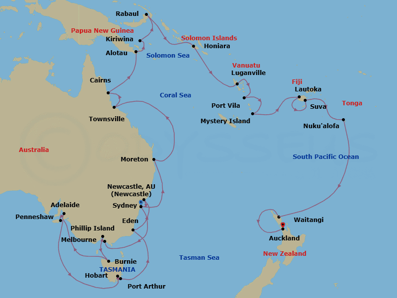 Cruise Itinerary Map