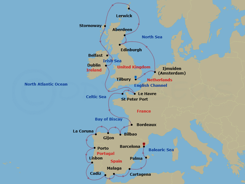 Cruise Itinerary Map