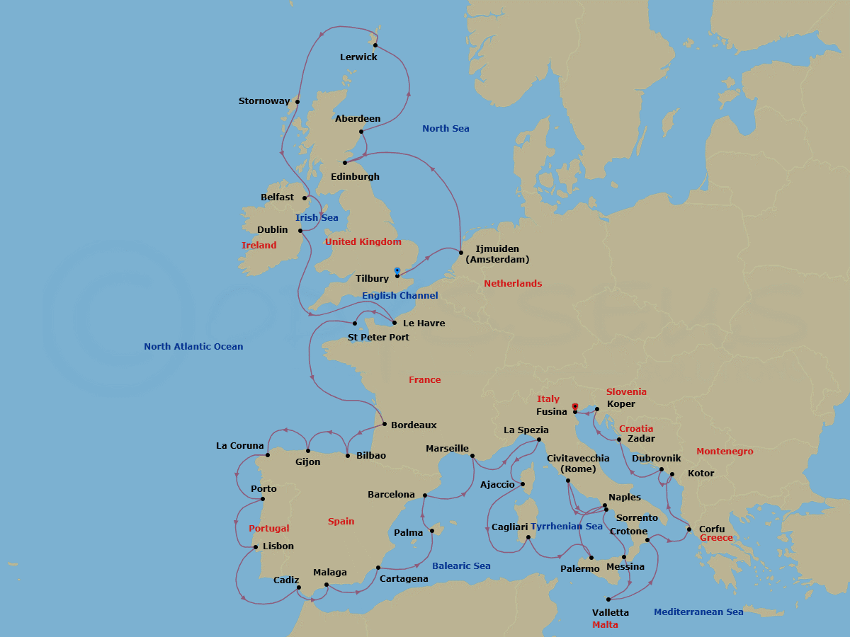 Cruise Itinerary Map