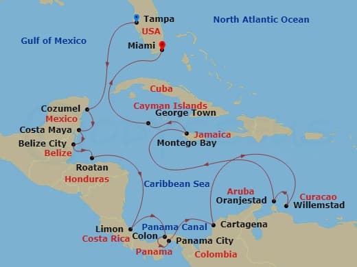 Cruise Itinerary Map