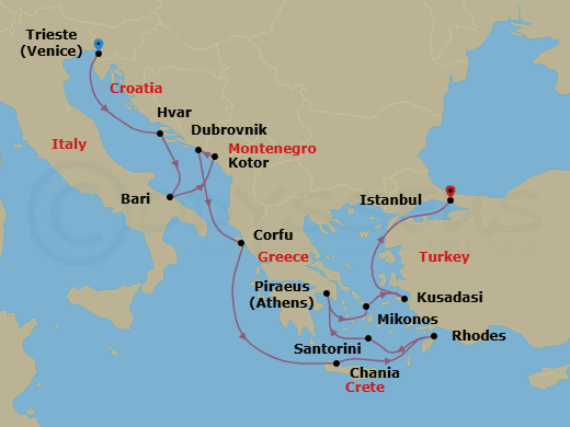 Cruise Itinerary Map