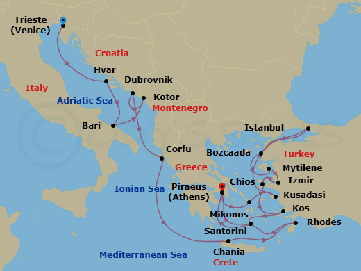 Cruise Itinerary Map