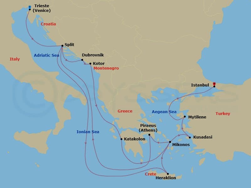 Cruise Itinerary Map
