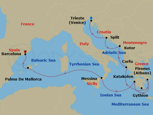 Cruise Itinerary Map