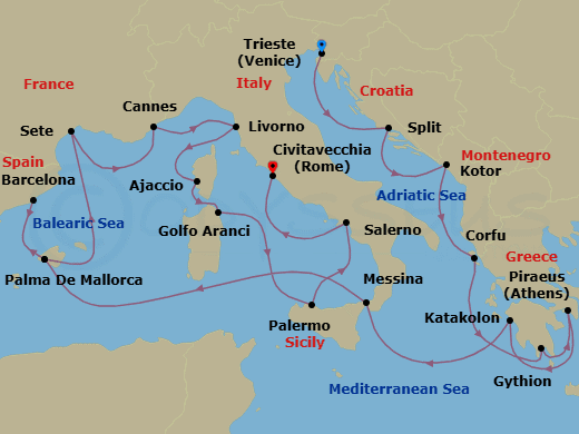 Cruise Itinerary Map