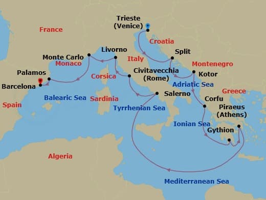 Cruise Itinerary Map