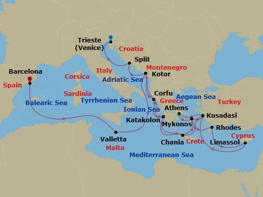Cruise Itinerary Map